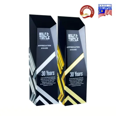 Square Honor Black Acrylic Award (GOLD / SILVER) 1099