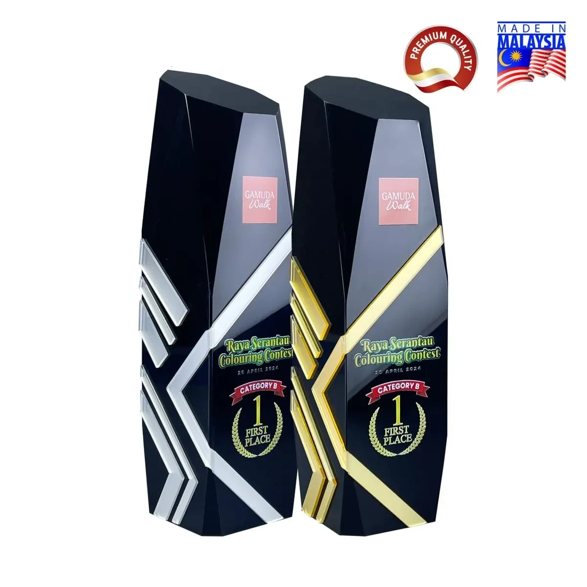 Square Honor Black Acrylic Award (GOLD / SILVER) 1101