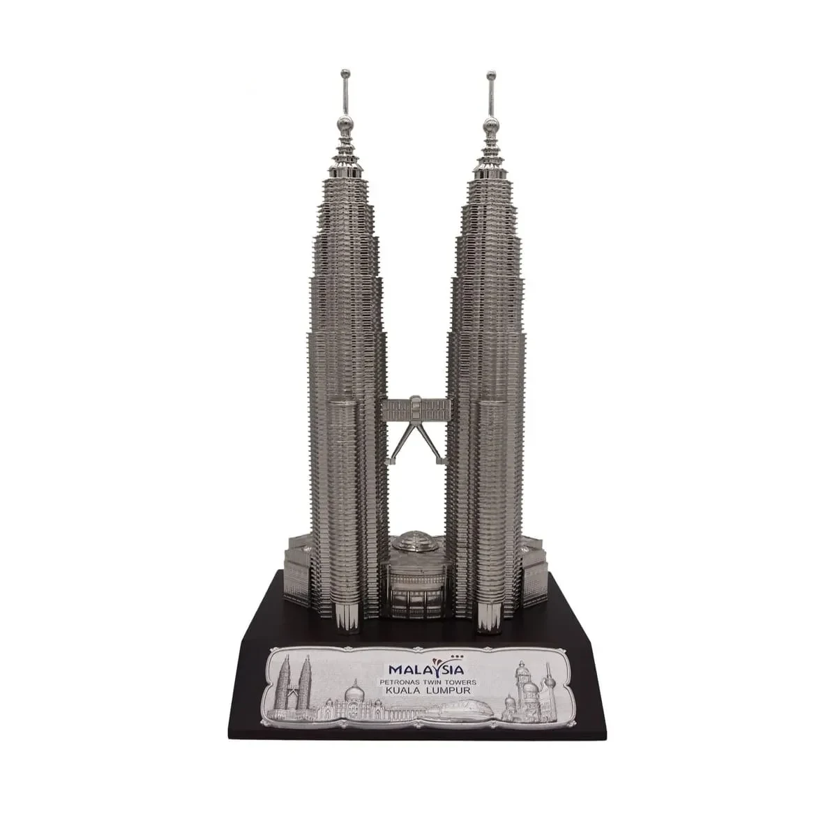 12" KL Tower Wood Base (CHROME)