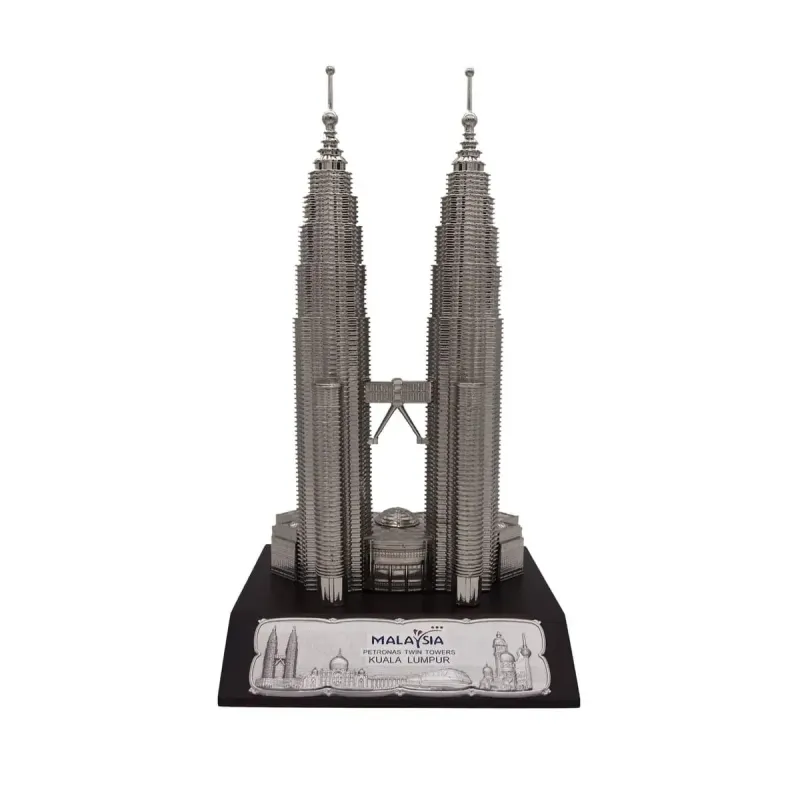 12" KL Tower Wood Base (CHROME) 127NWC mixed materials corporate gifts product image