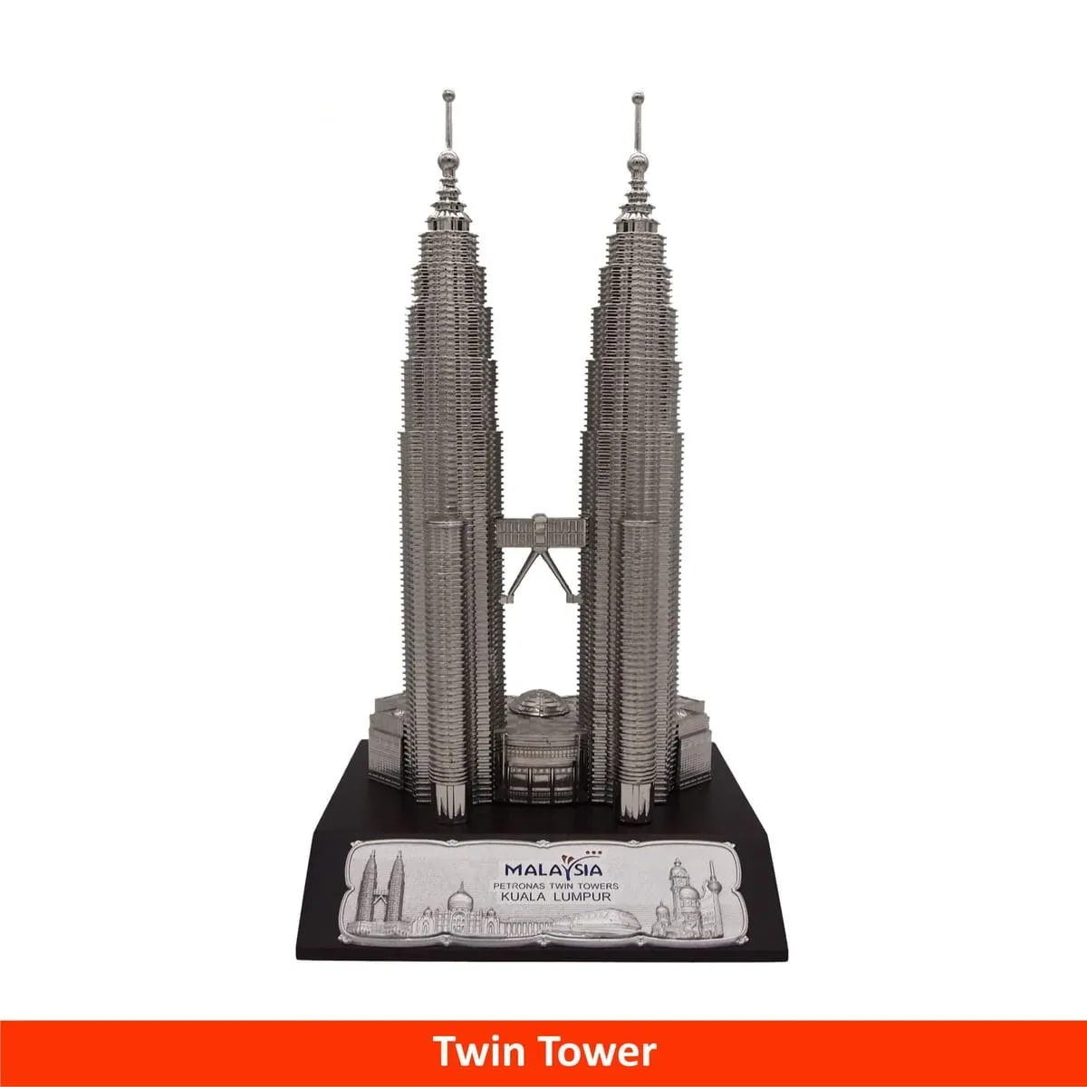 12" KL Tower Wood Base (CHROME)