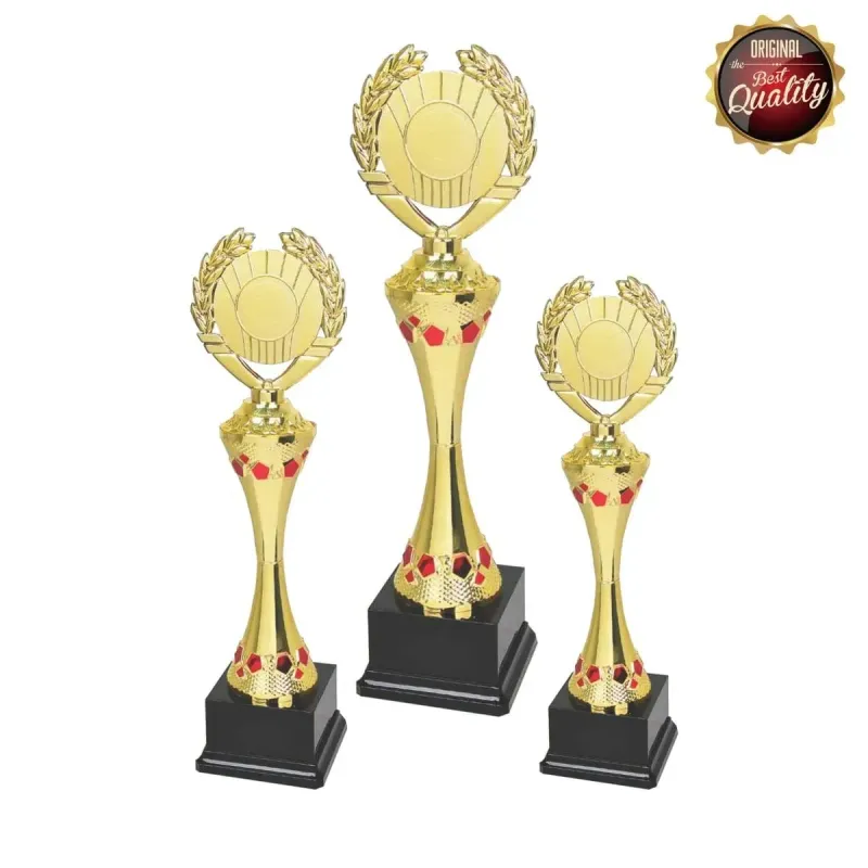 Economy Trophy (GOLD RED) 19407 polymer plastic trophies product image