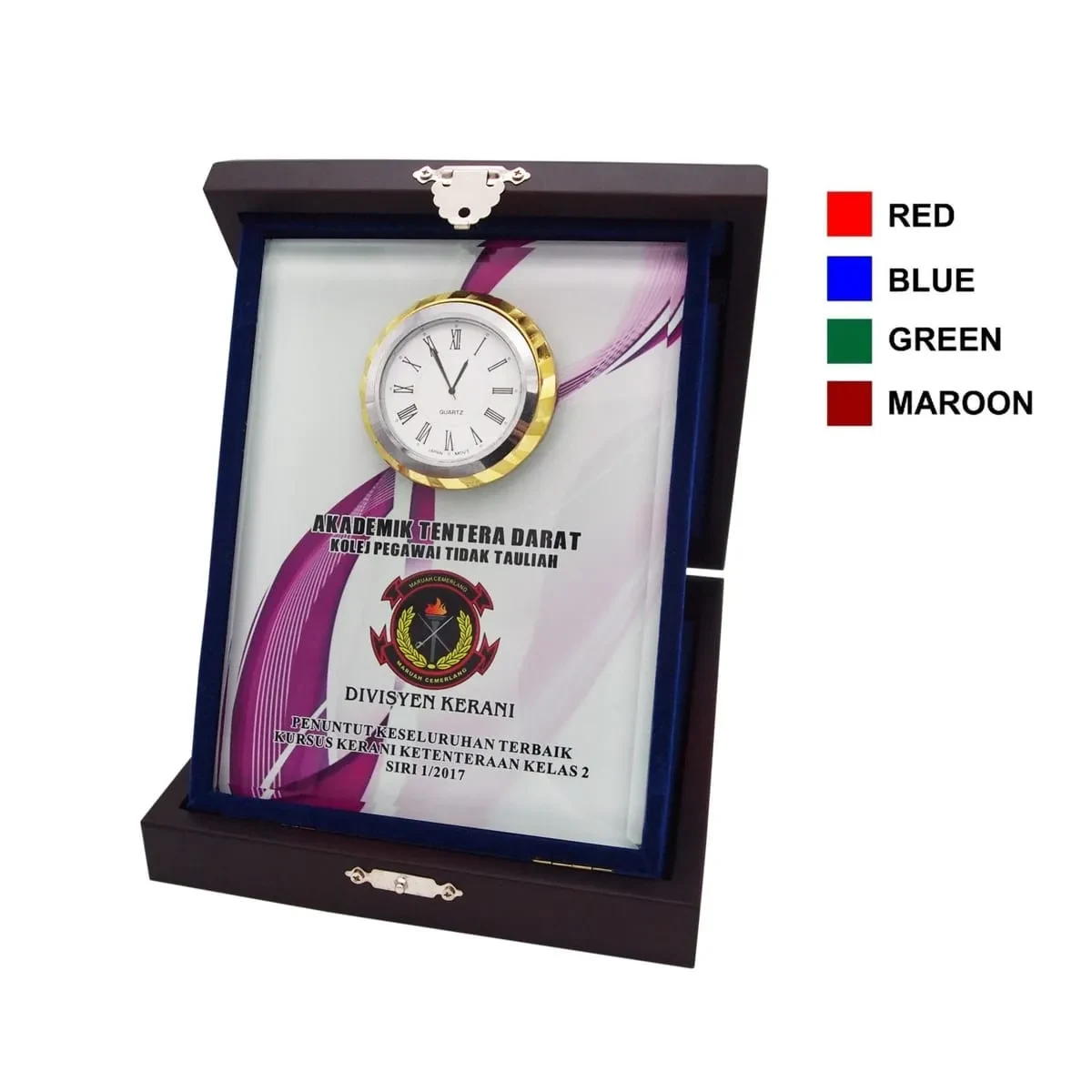 Songket Wooden Box with Crystal Clock 2028 mixed materials wall clocks product image