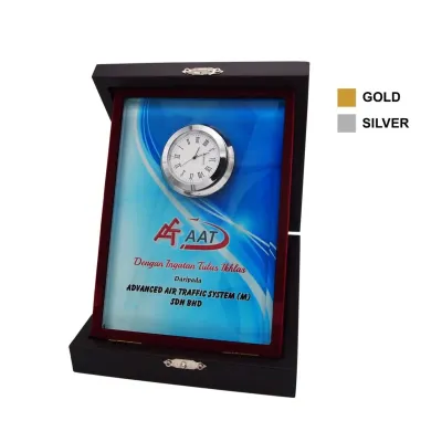 Batik Acrylic Box with Crystal Clock 2029