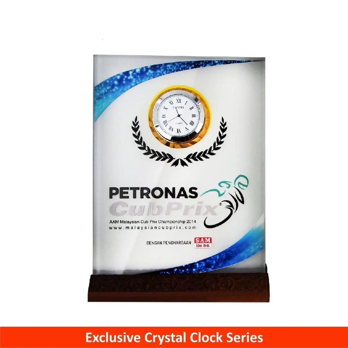 Crystal Plaque with Clock