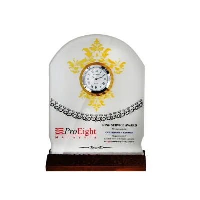 Crystal Plaque with Clock 2048