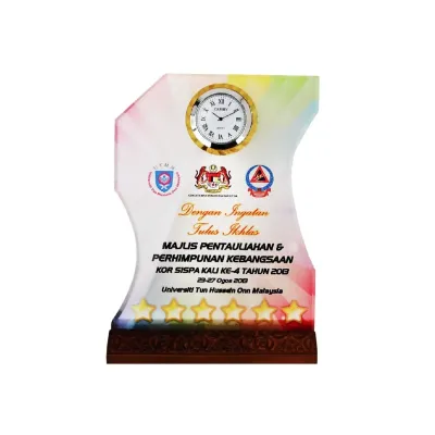 Crystal Plaque with Clock 2051