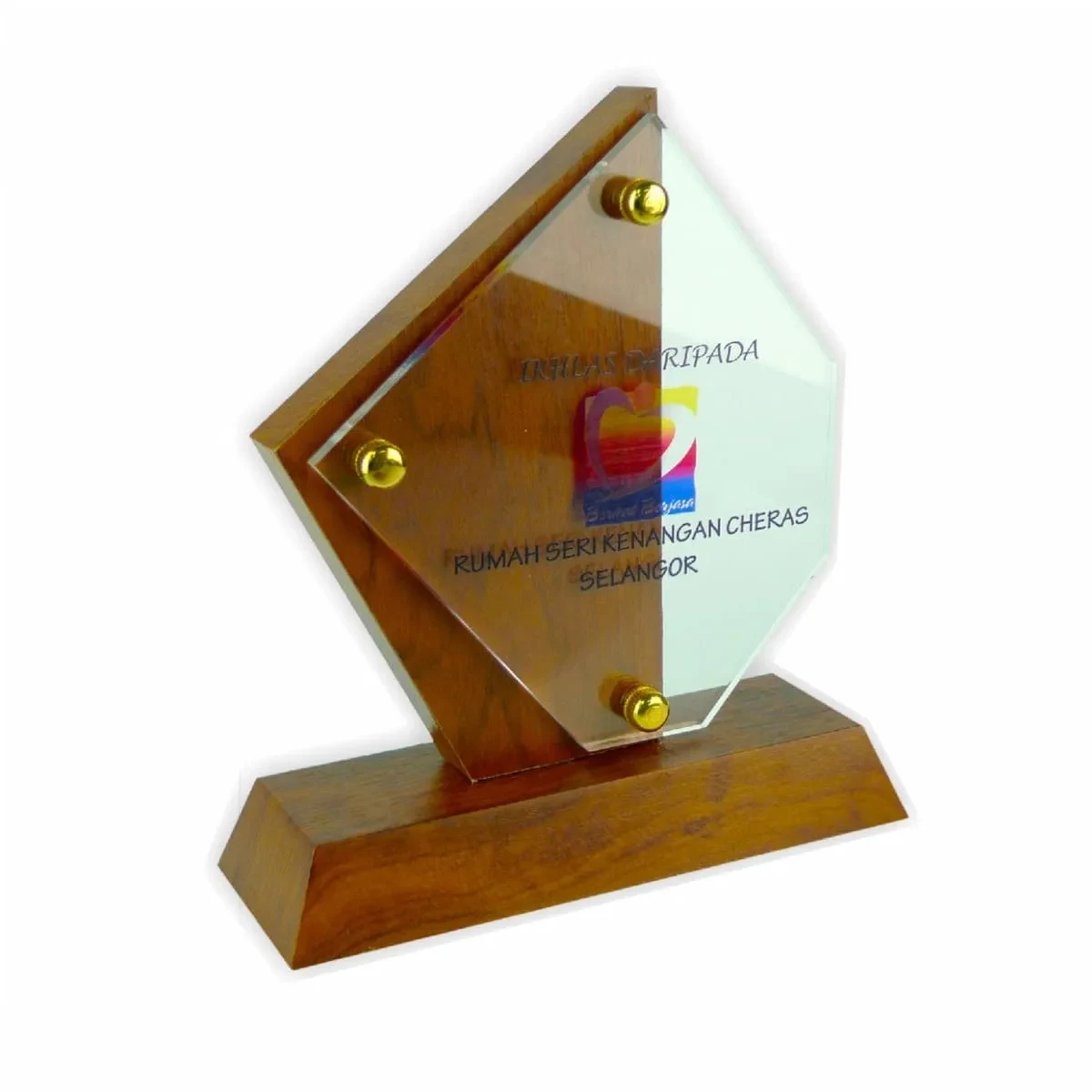 Exclusive Wooden Crystal Plaque 3011