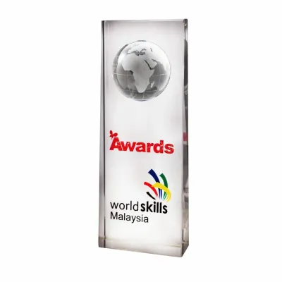 Exclusive Crystal Globe Plaque 3042