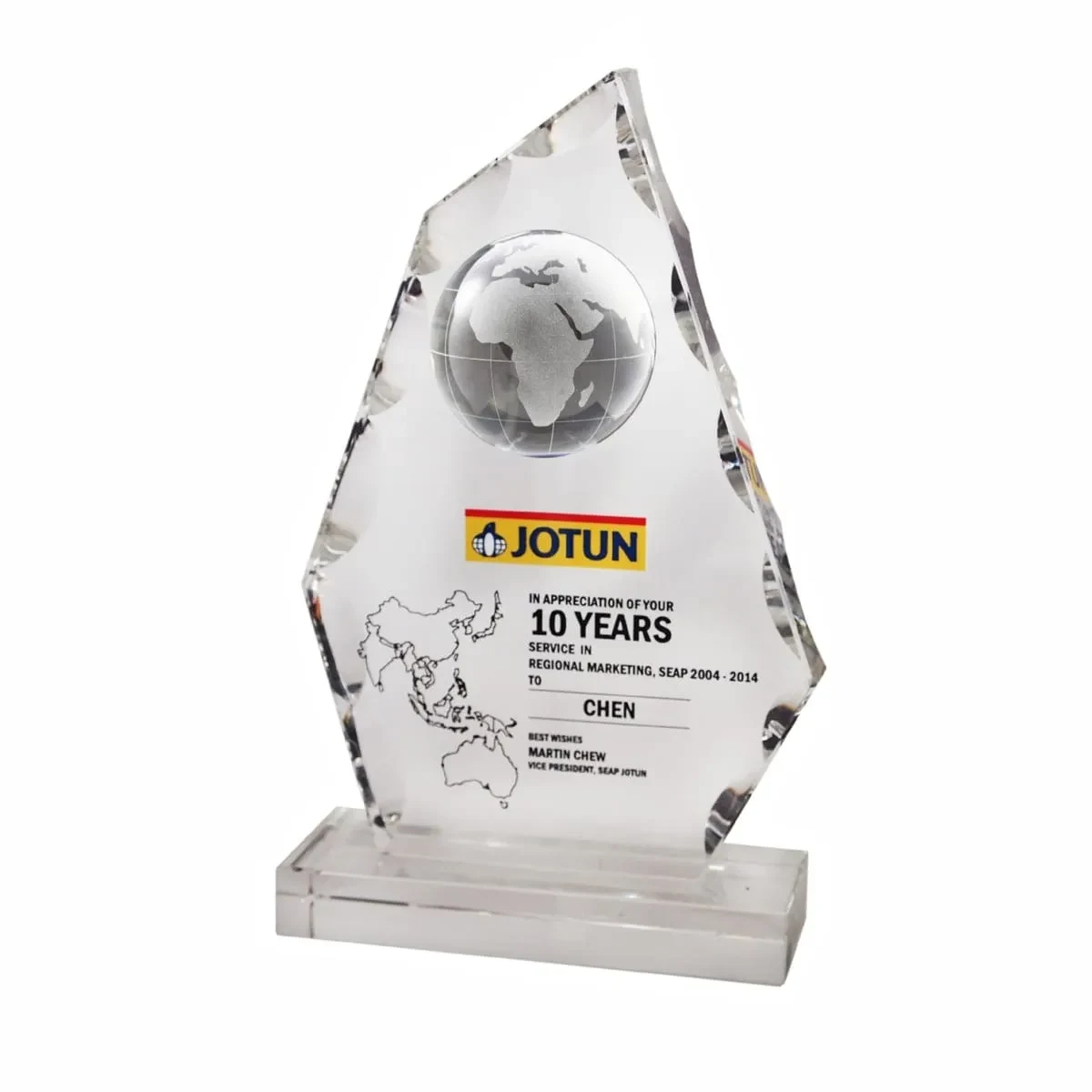 Exclusive Crystal Globe Plaque 3044