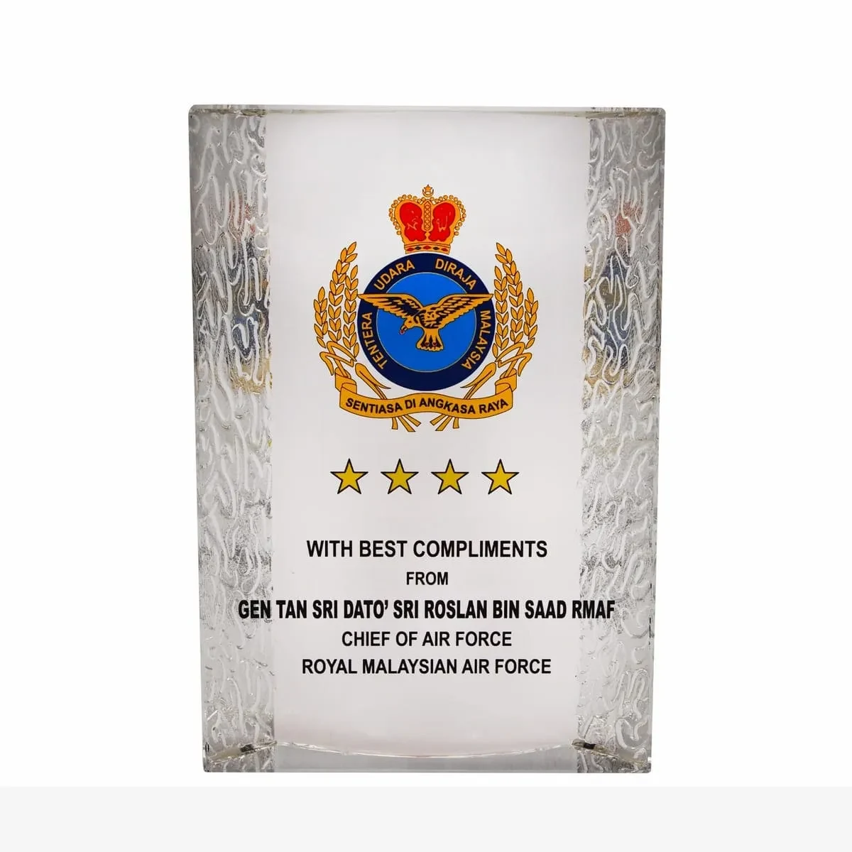 Exclusive Crystal Plaque 3086