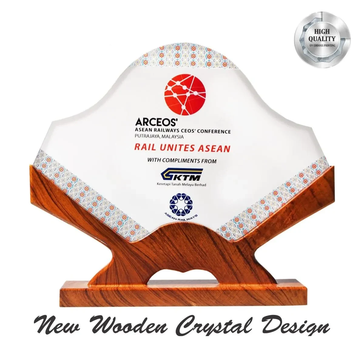 Exclusive Wooden Crystal Plaque 3095