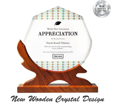 Exclusive Wooden Crystal Plaque 3098