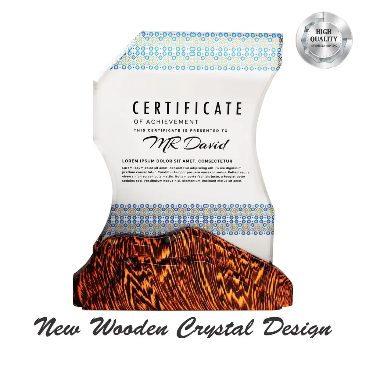 Exclusive Wooden Crystal Plaque 3104