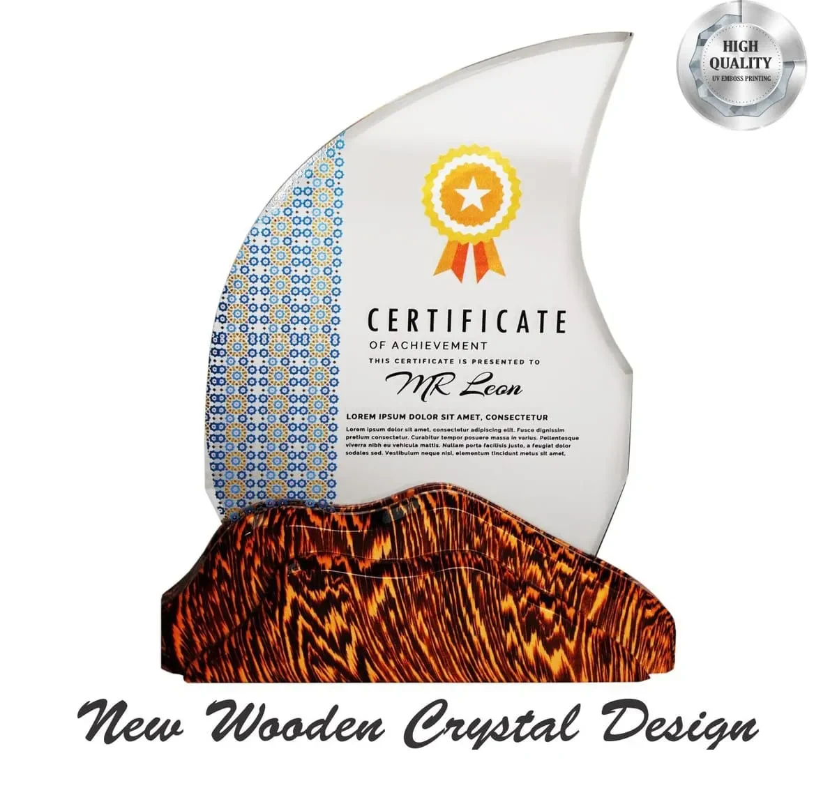Exclusive Wooden Crystal Plaque 3105
