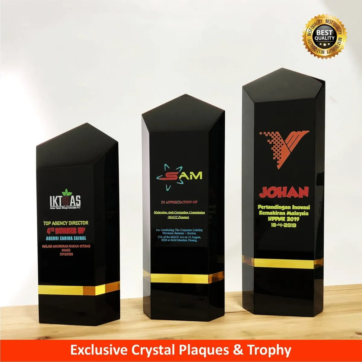 Black Crystal Plaque Series