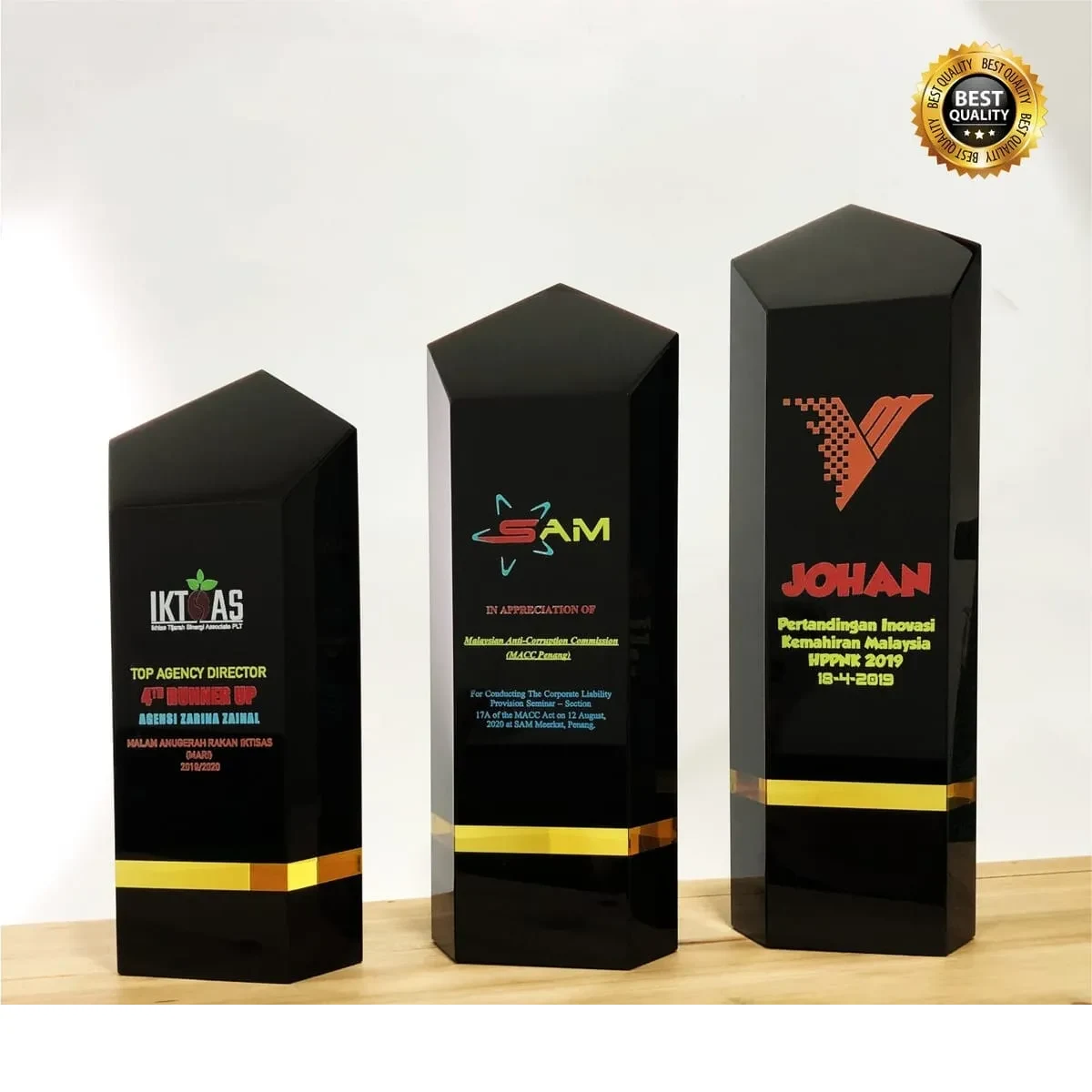 Black Crystal Plaque Series