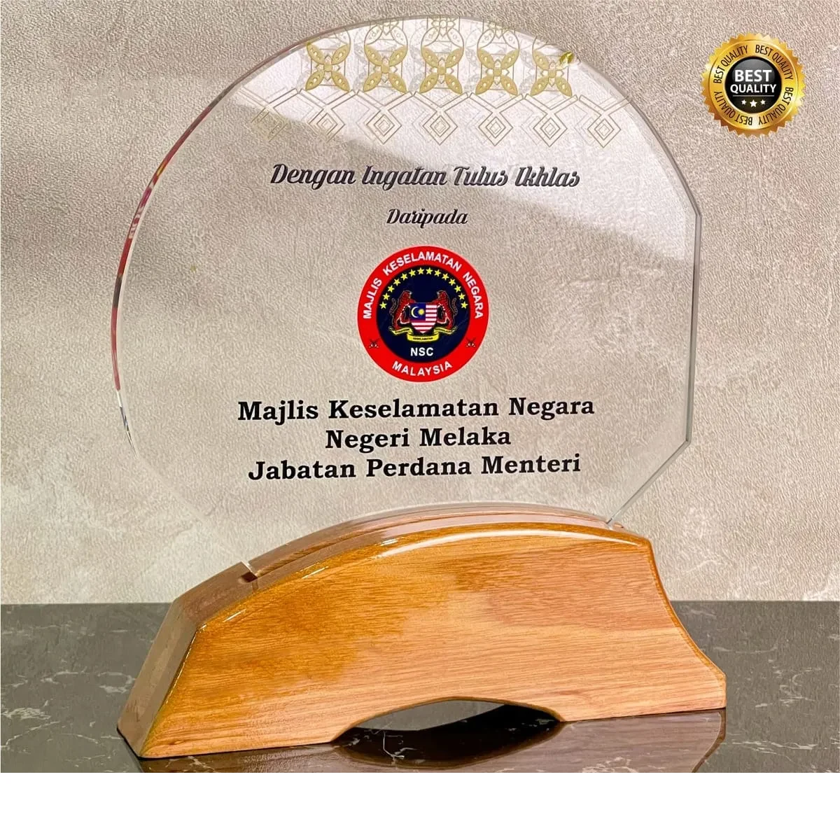 Exclusive Wooden Crystal Plaque 3114