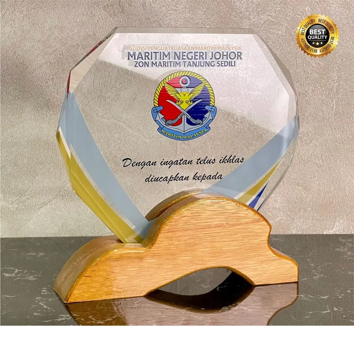 Exclusive Wooden Crystal Plaque 3115