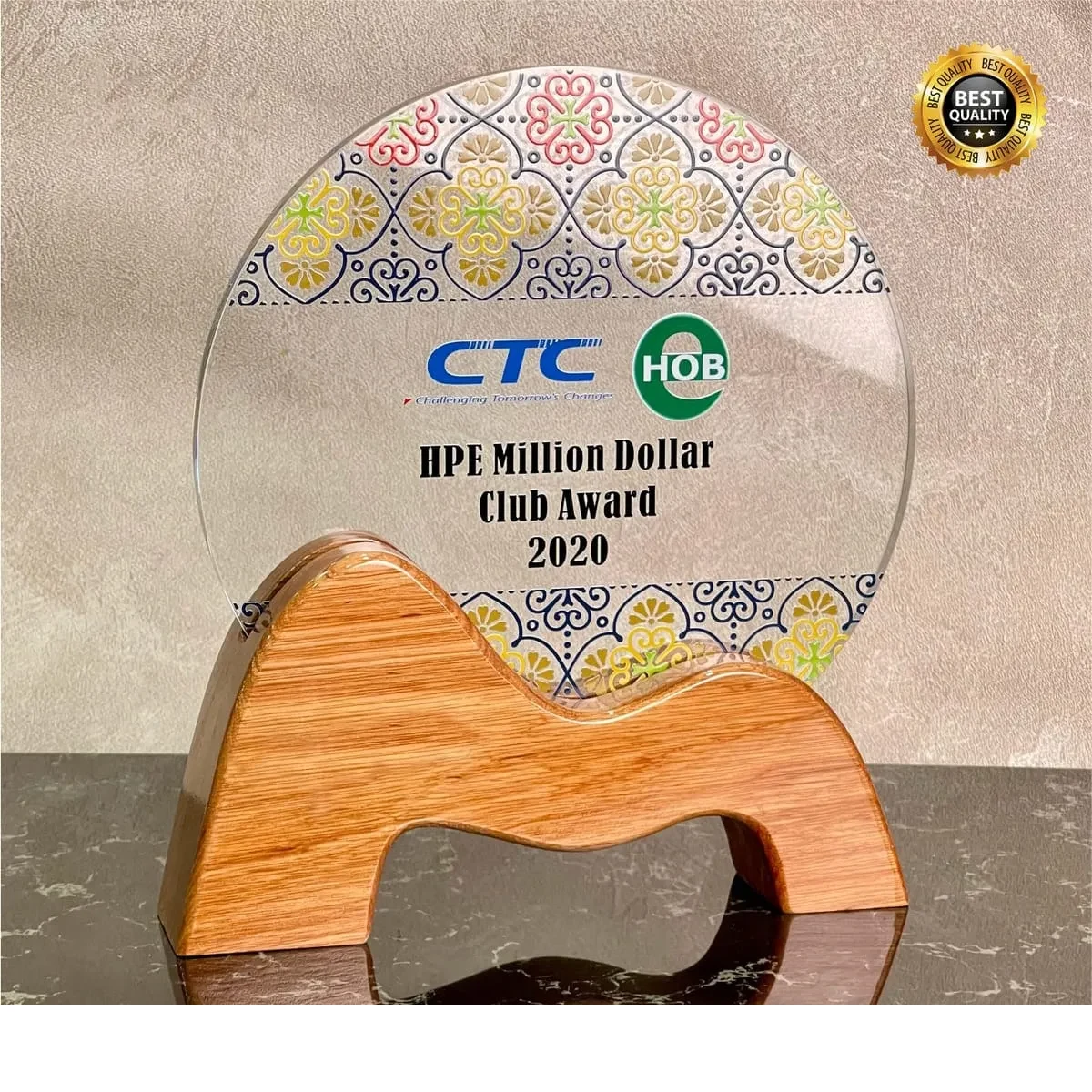 Exclusive Wooden Crystal Plaque 3117