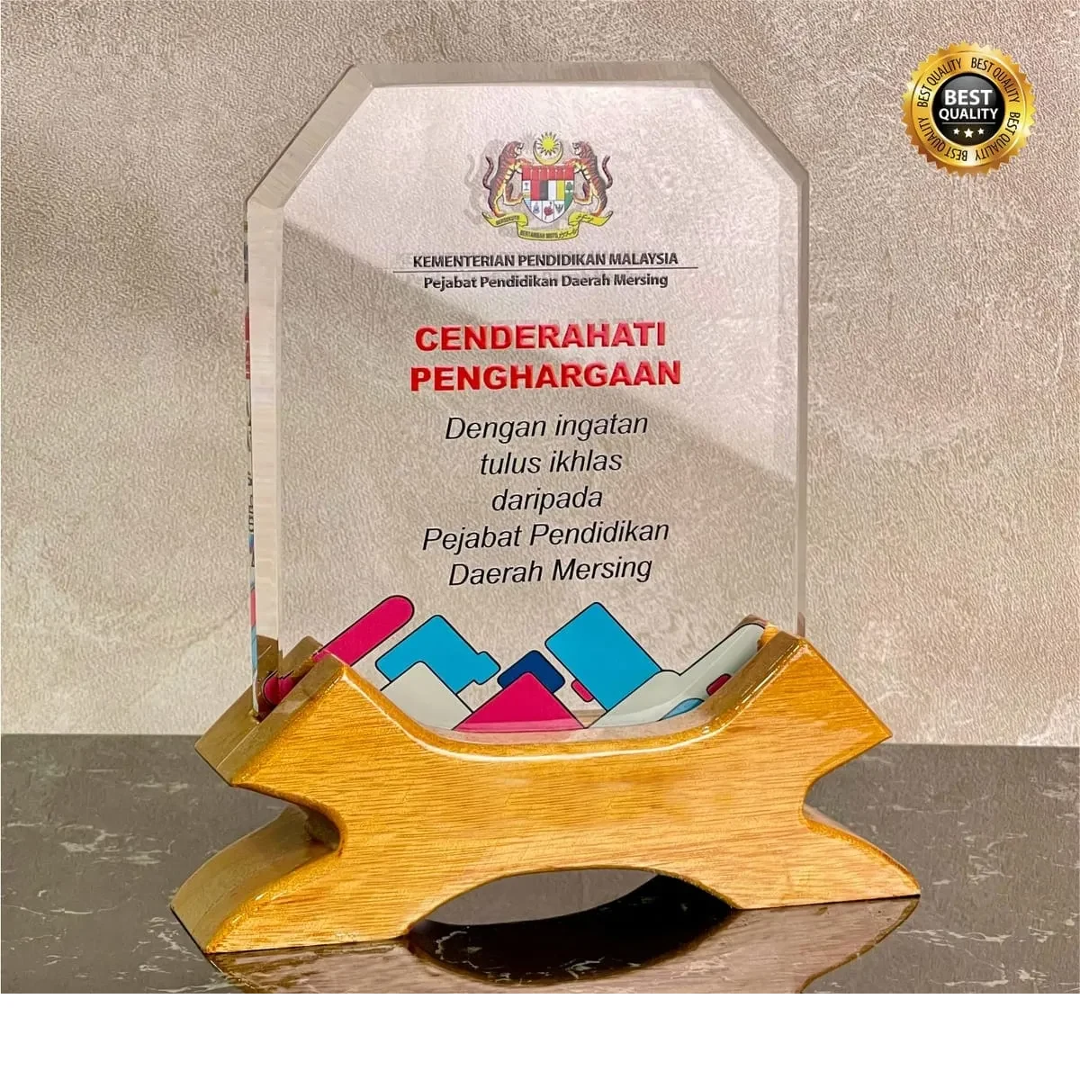 Exclusive Wooden Crystal Plaque 3118