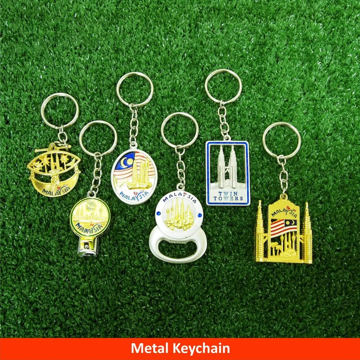 6-in-1 Flag Nail Clipper Keychain (GOLD)