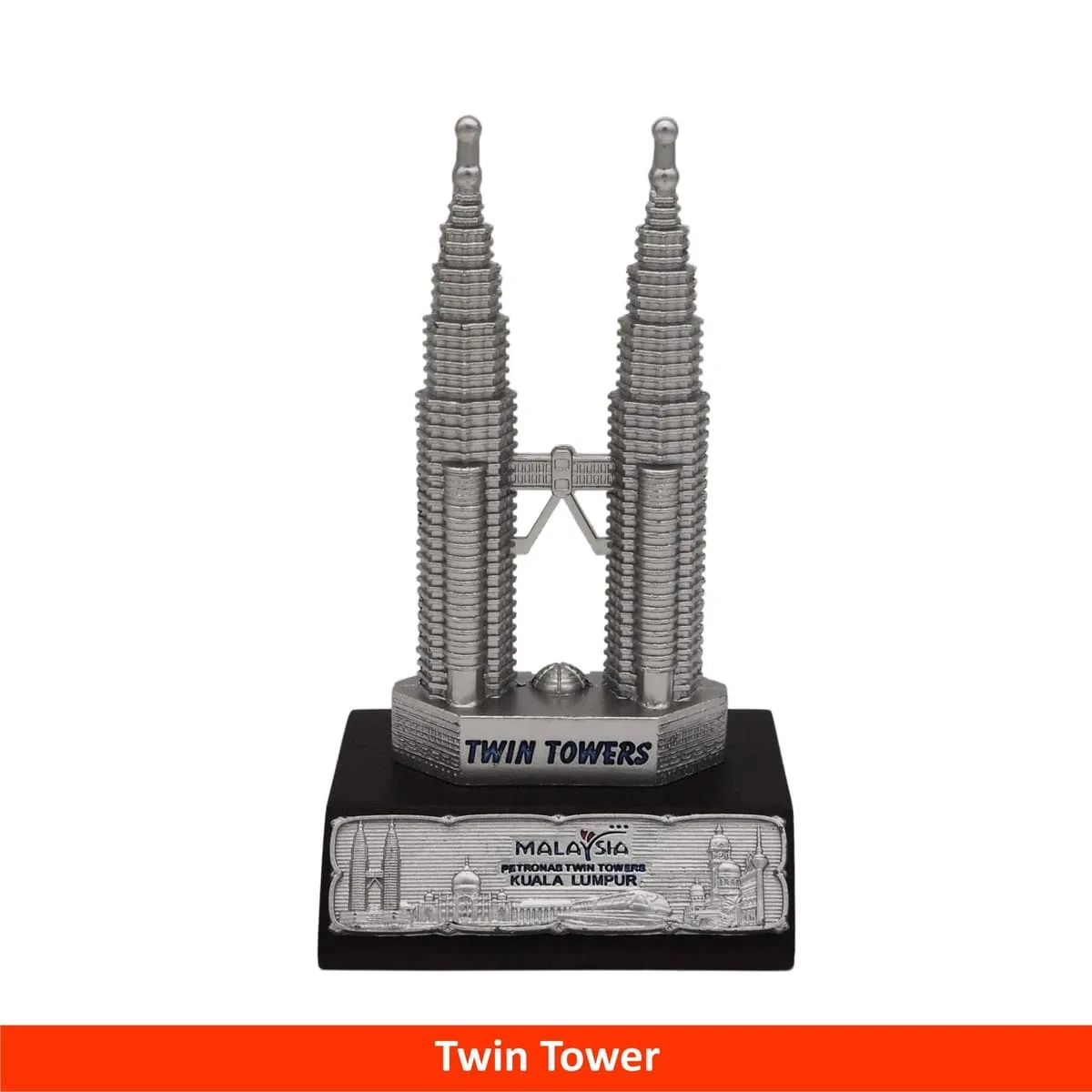 4" Twin Tower Wood Base (SILVER)