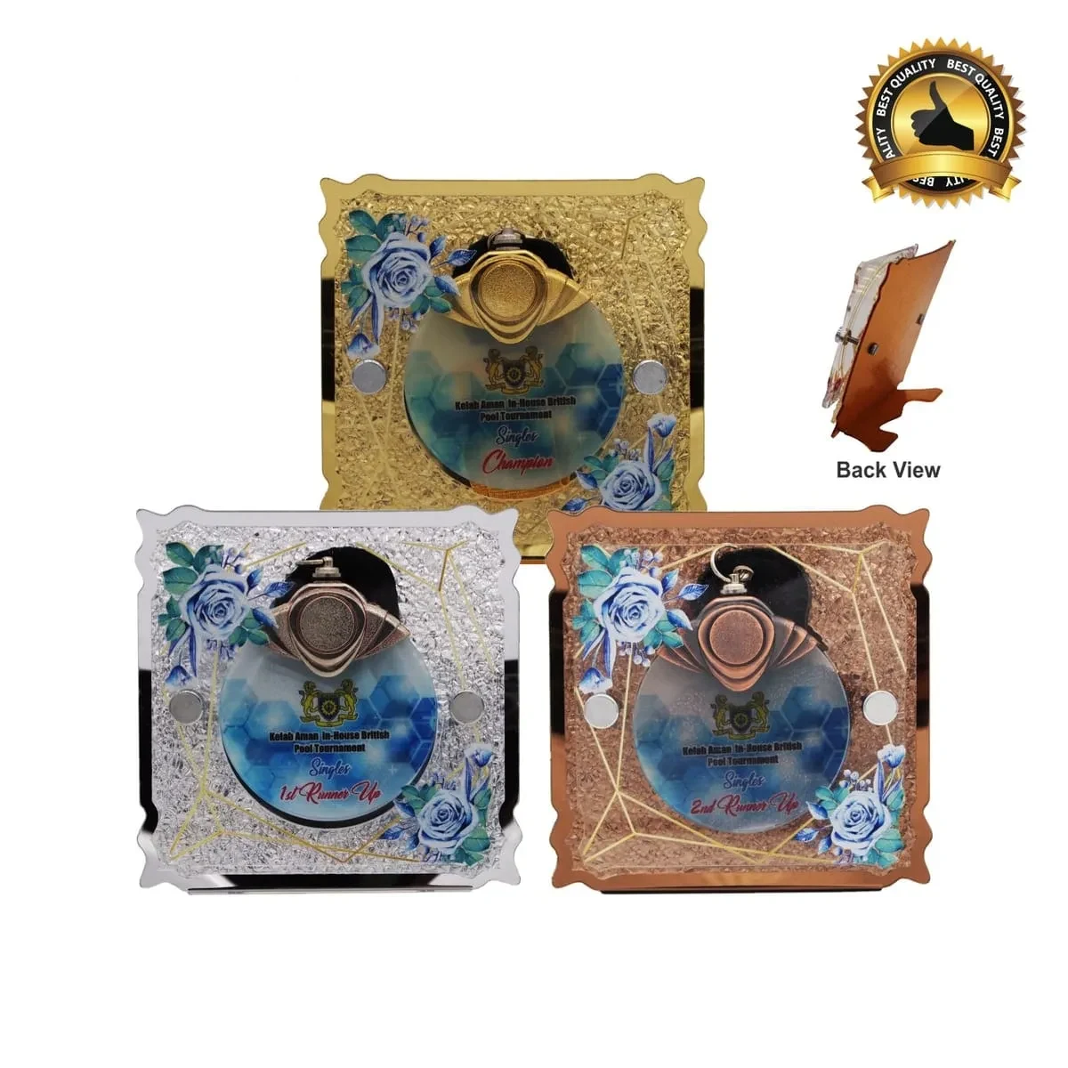 Crystal Hanging Medal with Acrylic Plaque (GOLD, SILVER, BRONZE) 5034 product image