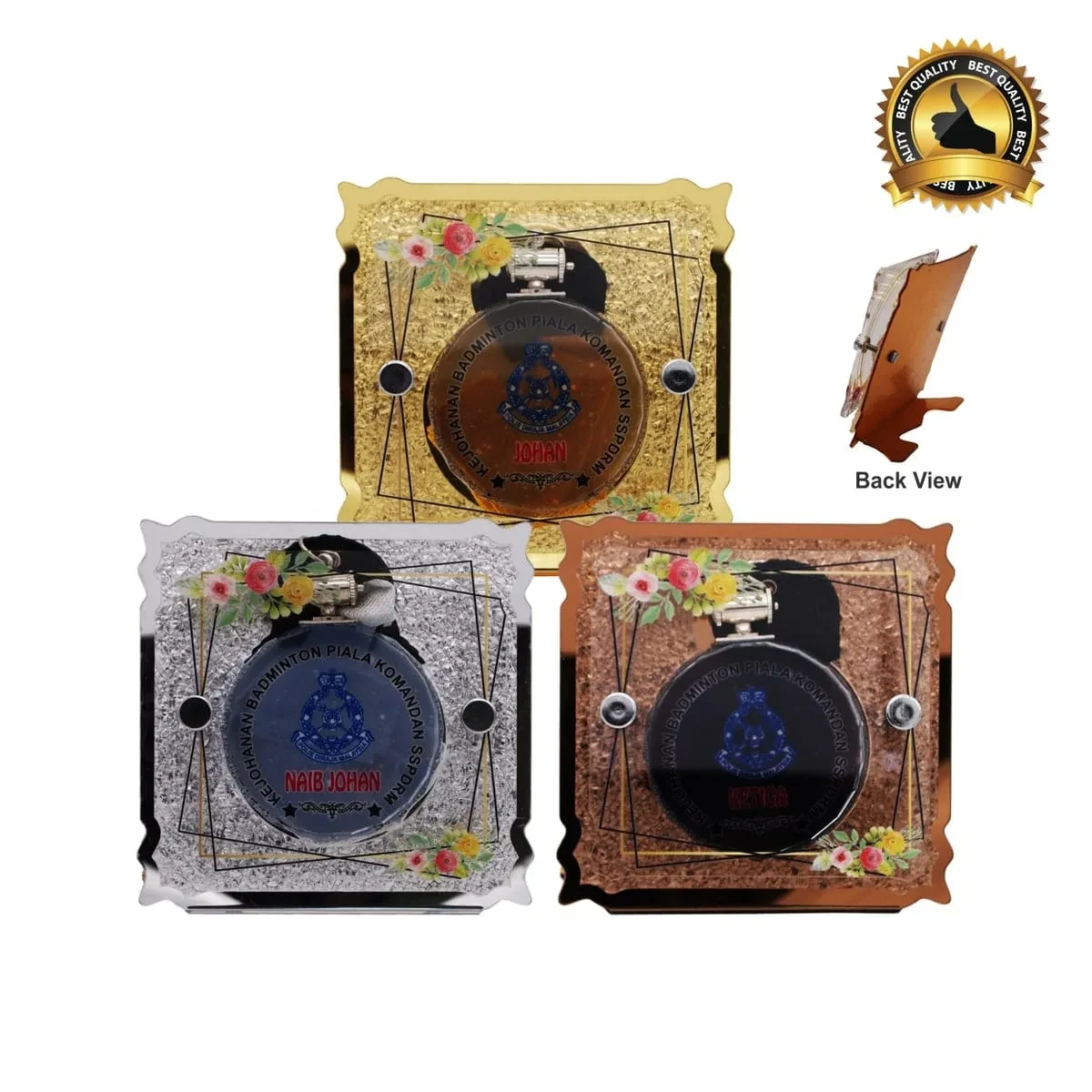Crystal Hanging Medal with Acrylic Plaque (GOLD, SILVER, BRONZE) 5036 product image