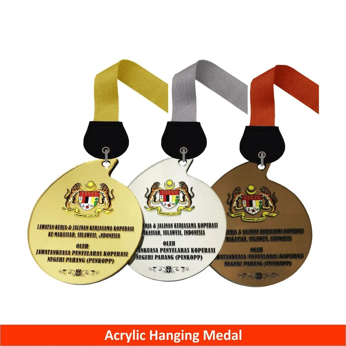 Acrylic Hanging Medal (GOLD, SILVER, BRONZE)