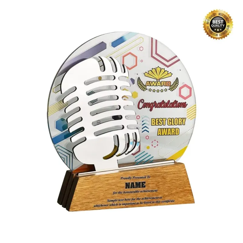 Acrylic Wooden Plaque (Microphone) 5113 product image