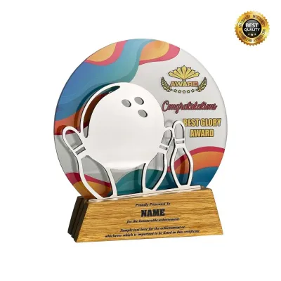 Acrylic Wooden Plaque (Bowling) 5114
