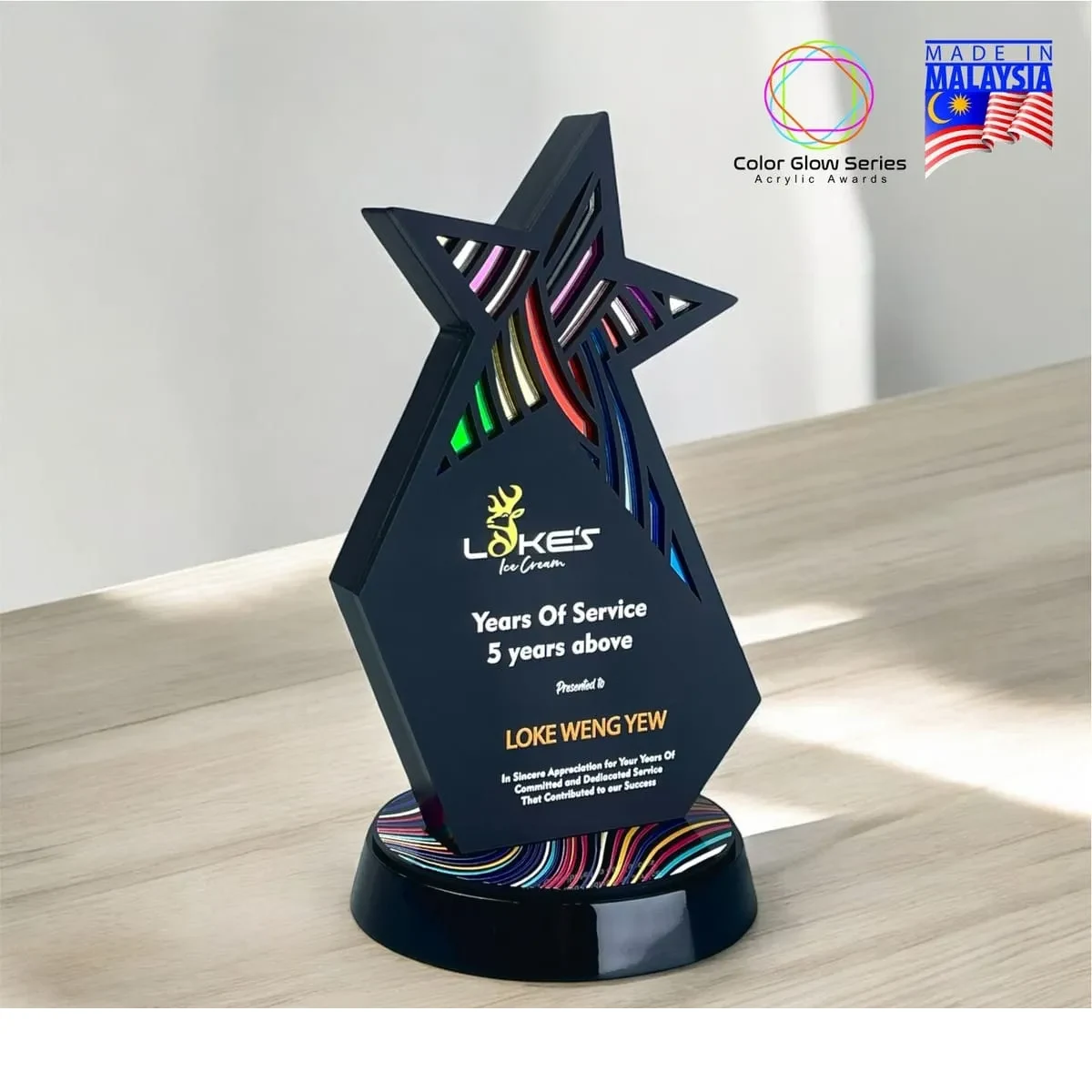 Square Honor Black Acrylic Award 5257