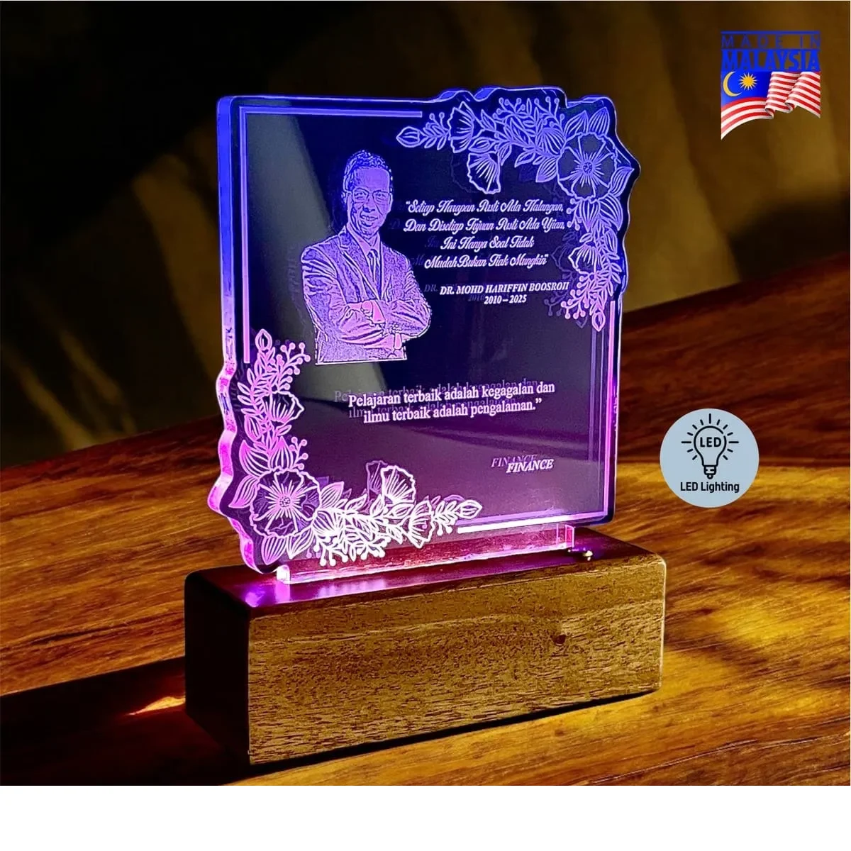 LED Color Glow Acrylic Plaque 5265