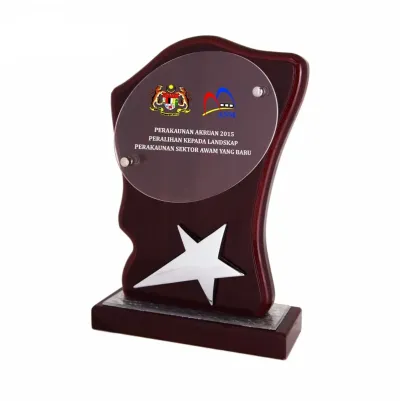 Wooden Plaque with Star 7122