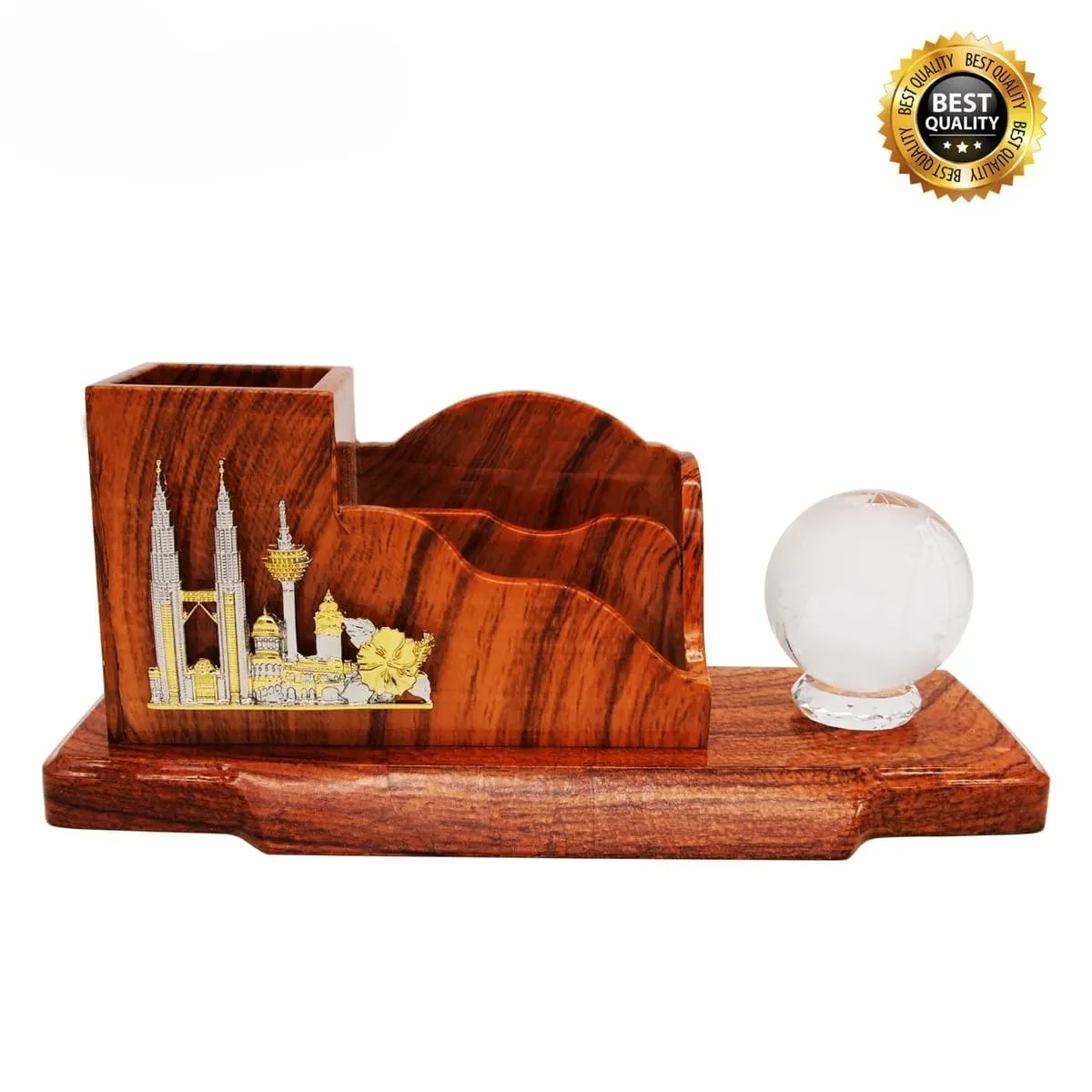 Exclusive Wooden Pen Holder with Globe 7203