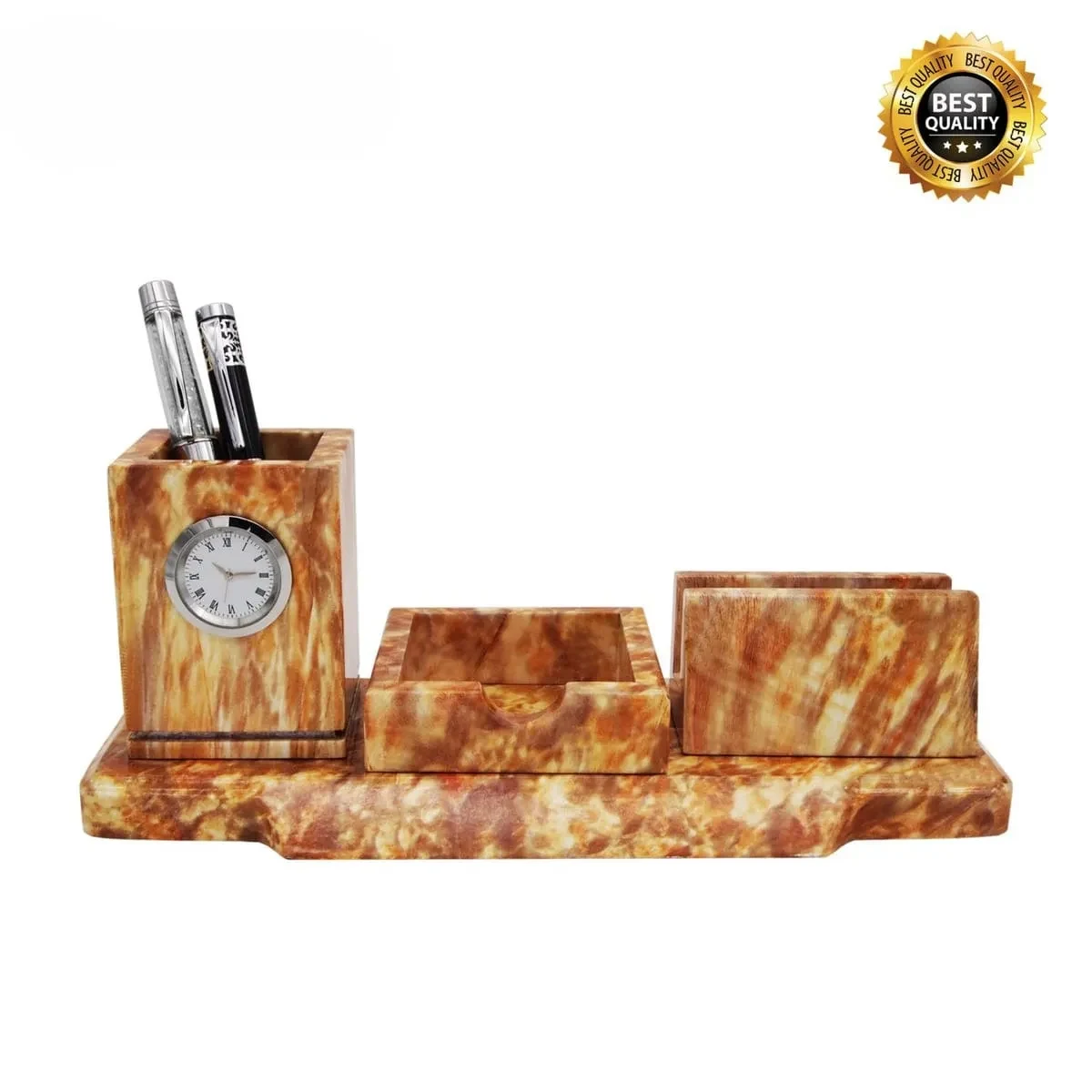 Exclusive Wooden Pen Holder with Clock 7208
