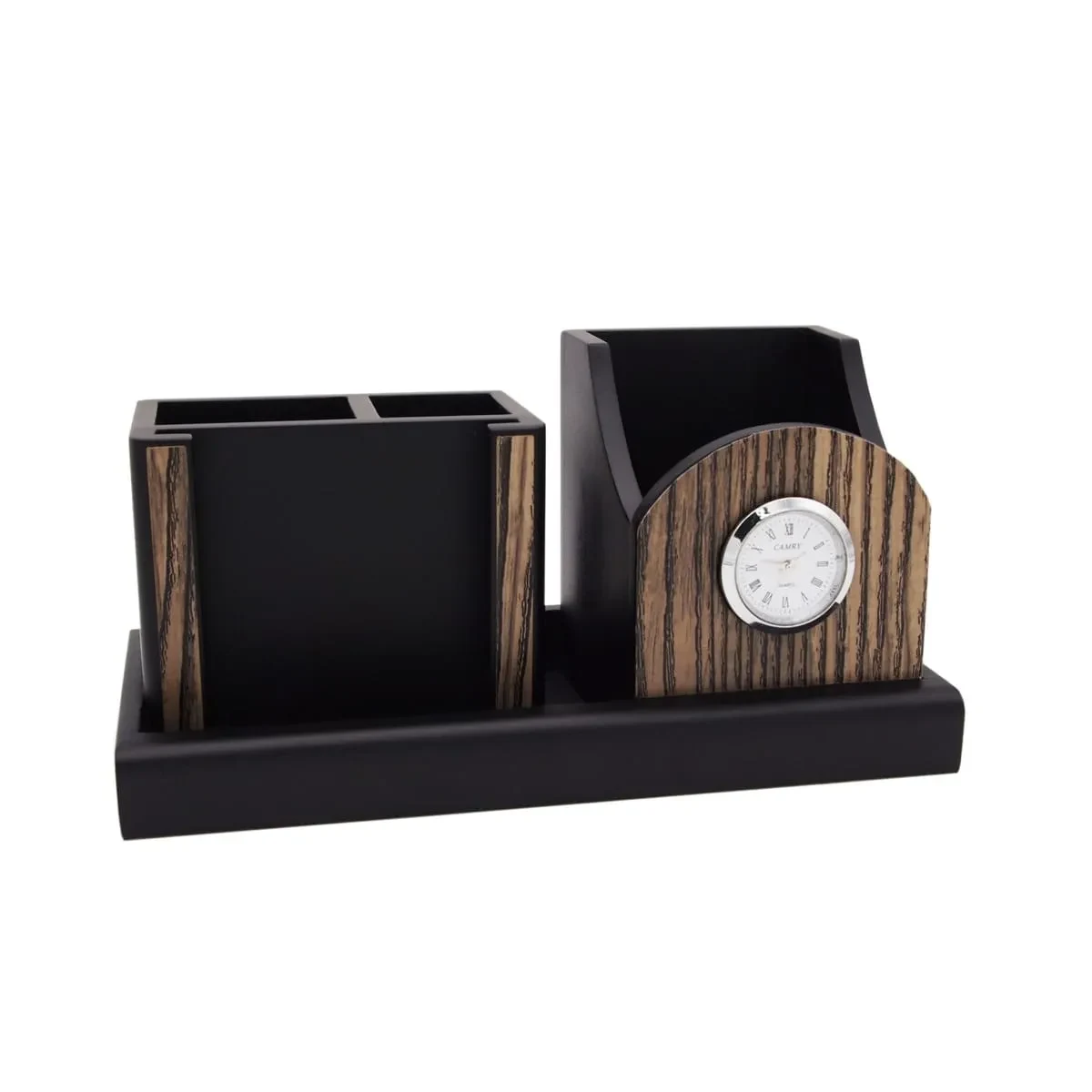 Wooden Pen Holder & Memo Holder with Clock 7222 mixed materials wall clocks product image 2