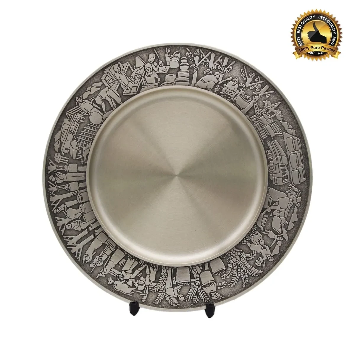 Malaysian Industrial Pewter Plate 7226