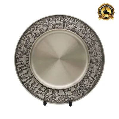 Malaysian Industrial Pewter Plate 7226