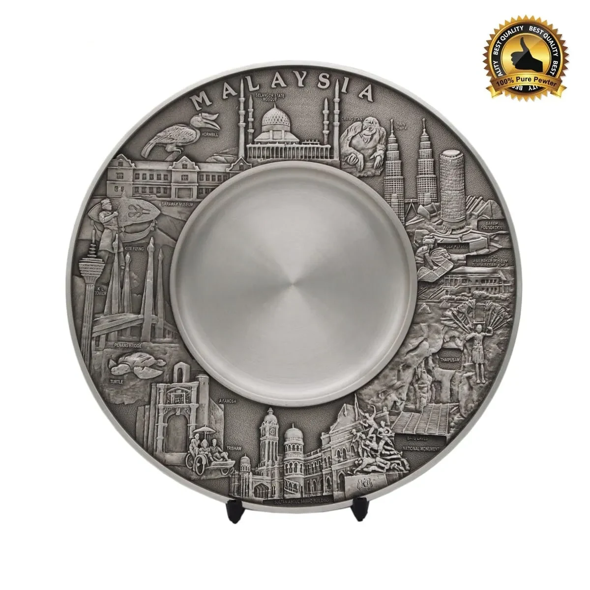 Malaysia Landmark Pewter Plate P-7232