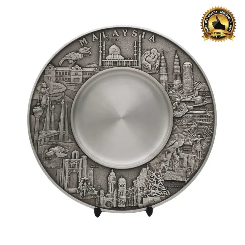 Malaysia Landmark Pewter Plate P-7232 pewter awards & gifts product image