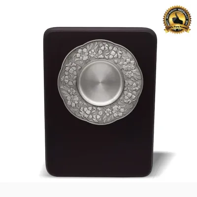Wooden Plaque with Bunga Raya Pewter Plate P-7611