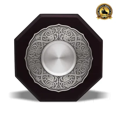 Wooden Plaque with Traditional Motion Pewter Tray P-7602