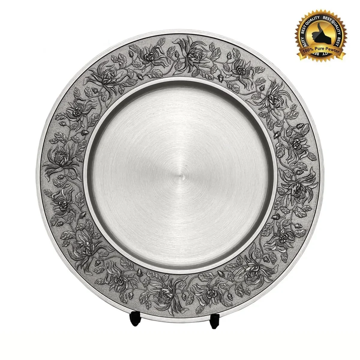 Chrysanthemum Pewter Plate 7492