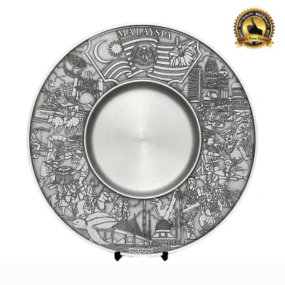 Malaysia Pewter Plate 7494