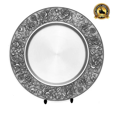 Peony Pewter Plate 7497