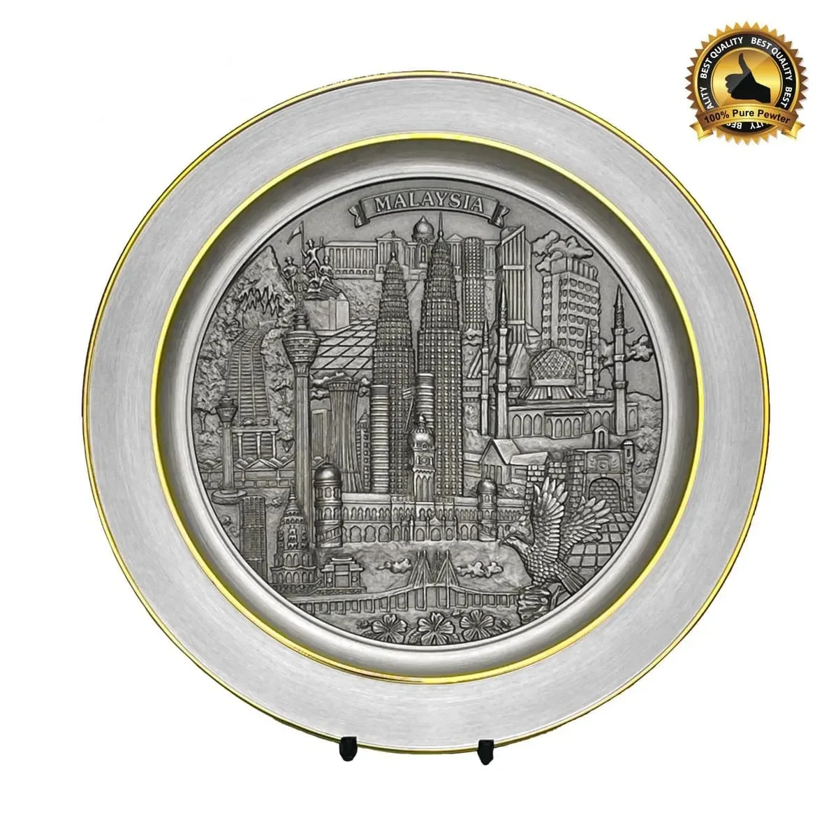 Malaysia Pewter Plate (GOLD) 7499