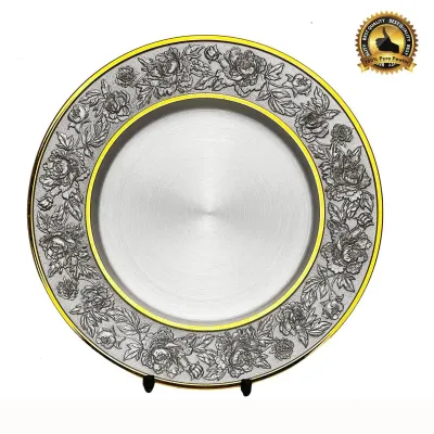 Peony Pewter Plate (GOLD) 7505