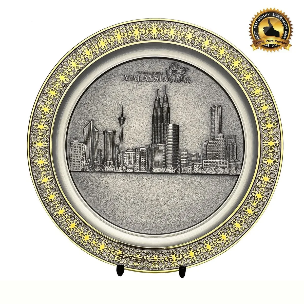 Malaysia Pewter Plate (GOLD) 7506